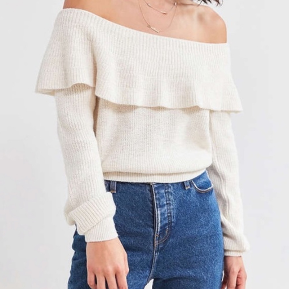 Cozy urban outfitters off the shoulder sweater